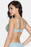 Zivame La Flamme Padded Plunge Wired Medium Coverage Lace Bra - Grey Mist — thumbnail 2